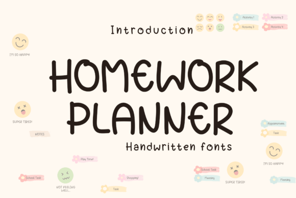 Homework Planner: A Font That Speaks in Script