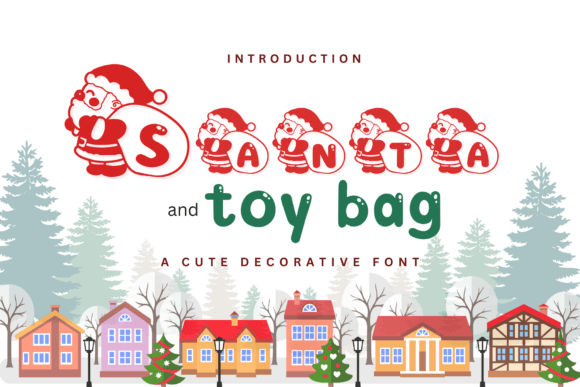 Santa and Toy Bag Font for Branding Magic